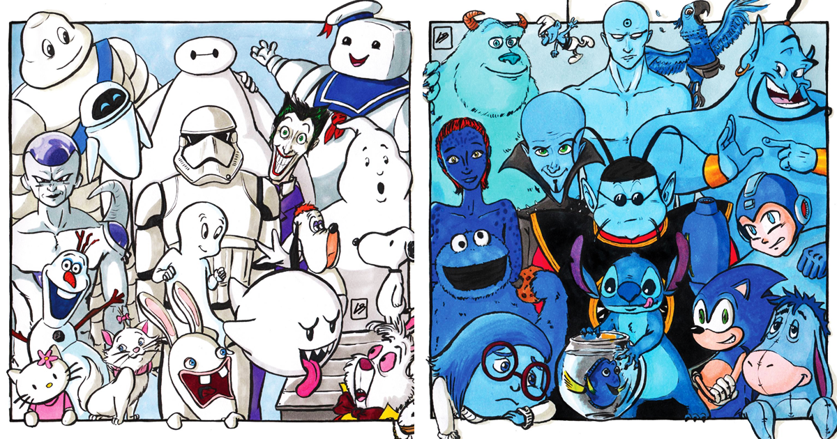 artist-sorted-out-popular-characters-by-color-and-here-is-the-result