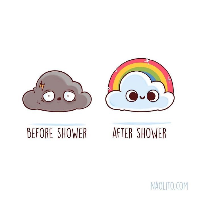 Before Shower After Shower Cloud Representation on Daily life 